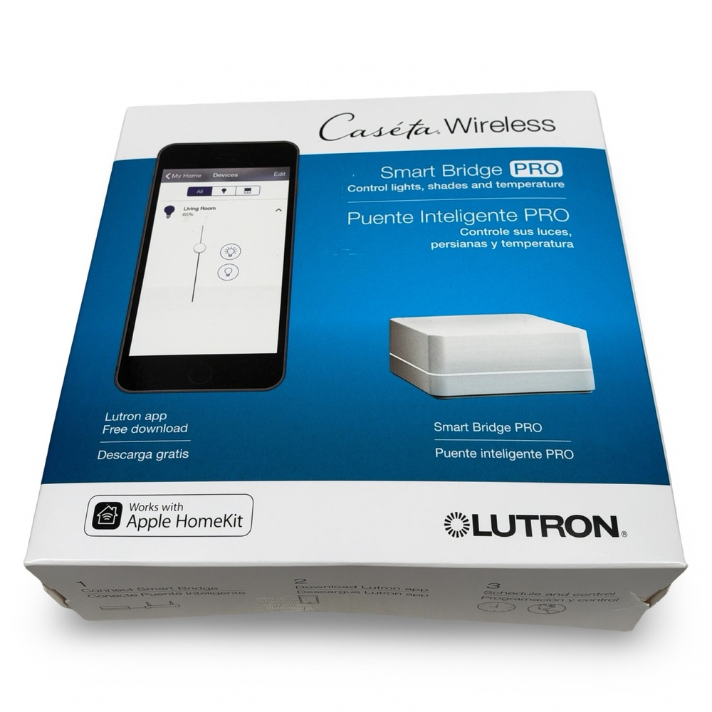 Lutron Caseta Wireless Smart Bridge PRO L-BDGPRO2-WH White Apple HomeKit Hub